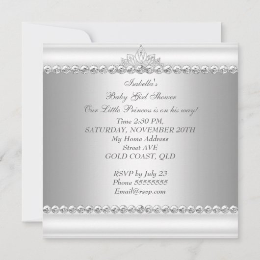 Afrikaanse Amerikaanse prinses Baby shower Girl Kaart (Achterkant)