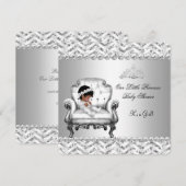 Afrikaanse Amerikaanse prinses Baby shower Girl Kaart (Voorkant / Achterkant)