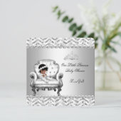 Afrikaanse Amerikaanse prinses Baby shower Girl Kaart (Staand voorkant)