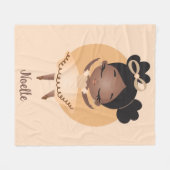 Afrikaanse Amerikaanse prinses Ballerina met Bow Fleece Deken (Voorkant (Horizontaal))