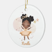 Afrikaanse Amerikaanse prinses Ballerina met Bow Keramisch Ornament (Links)