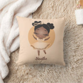 Afrikaanse Amerikaanse prinses Ballerina met Bow Kussen (Deken)