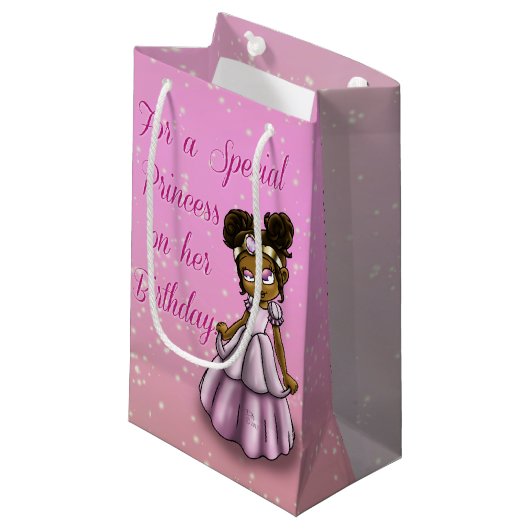 Afrikaanse Amerikaanse prinses Birthday Klein Cadeauzakje (Voorkant Gekanteld)