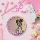 Afrikaanse Amerikaanse prinses Birthday Papieren Bordje (Feest)