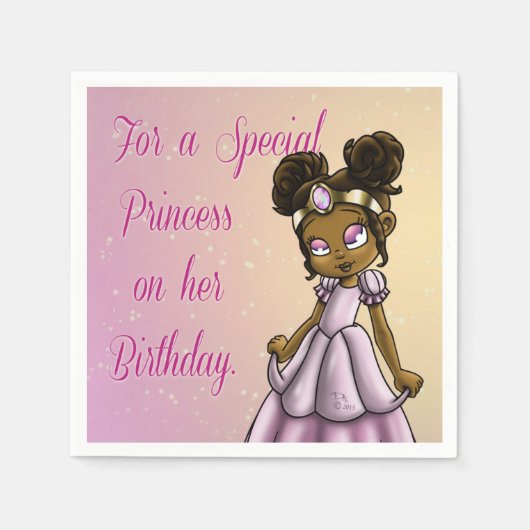 Afrikaanse Amerikaanse prinses Birthday Servet (Voorkant)