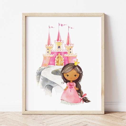 Afrikaanse Amerikaanse prinses, Castle, Girl Nurse Foto Afdruk