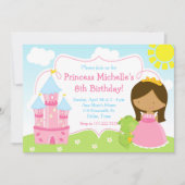 Afrikaanse Amerikaanse prinses en Dragon Birthday Kaart (Voorkant)