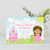 Afrikaanse Amerikaanse prinses en Dragon Birthday Kaart (Staand voorkant)