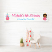 Afrikaanse Amerikaanse prinses en Dragon Birthday Spandoek (Insitu)