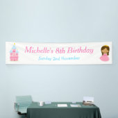 Afrikaanse Amerikaanse prinses en Dragon Birthday Spandoek (Beurs)
