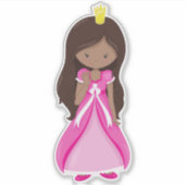 Afrikaanse Amerikaanse prinses, koningin, gown, ro Sticker (Voorkant)