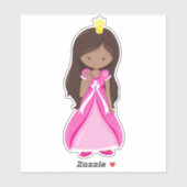 Afrikaanse Amerikaanse prinses, koningin, gown, ro Sticker (Vel)