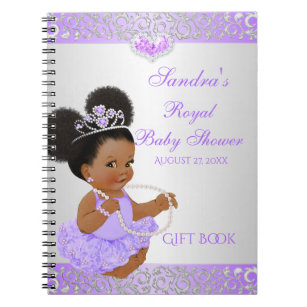 Afrikaanse Amerikaanse prinses Lila Silver Gift Gu Notitieboek