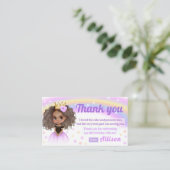 Afrikaanse Amerikaanse prinses verjaardag dank je  Informatiekaartje (Staand voorkant)