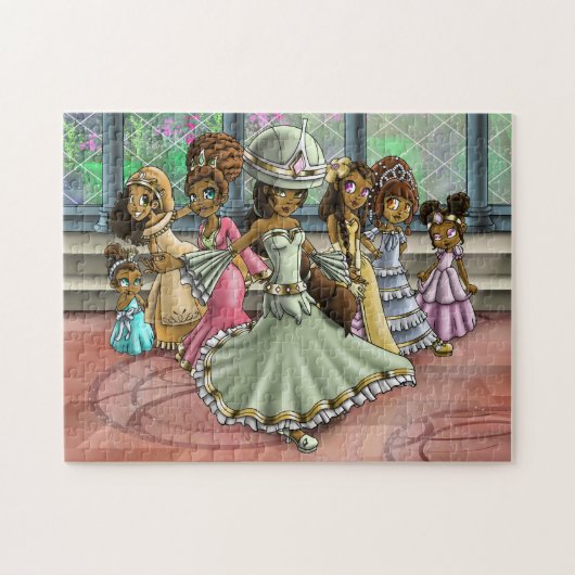 Afrikaanse Amerikaanse prinsessen Legpuzzel (Horizontaal)