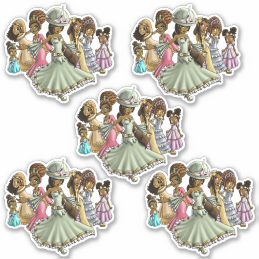Afrikaanse Amerikaanse prinsessen Sticker (Voorkant)