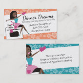 Afrikaanse Amerikaanse retro-huisvrouw kookbakken Visitekaartje (Voorkant / Achterkant)