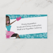 Afrikaanse Amerikaanse retro-huisvrouw kookbakken Visitekaartje (Achterkant)