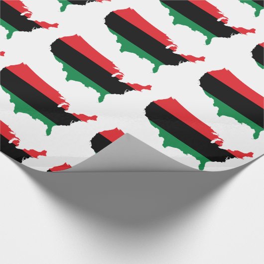 Afrikaanse Amerikaanse _ Rode, zwarte en groene kl Cadeaupapier (Hoek)