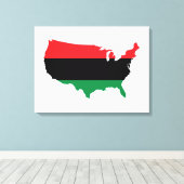 Afrikaanse Amerikaanse _ Rode, zwarte en groene kl Canvas Afdruk (Insitu (Houten vloer))