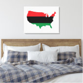 Afrikaanse Amerikaanse _ Rode, zwarte en groene kl Canvas Afdruk (Insitu (Slaapkamer))