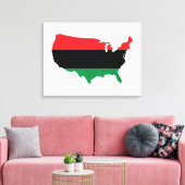 Afrikaanse Amerikaanse _ Rode, zwarte en groene kl Canvas Afdruk (Insitu (Woonkamer))