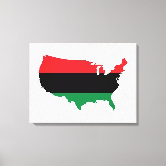 Afrikaanse Amerikaanse _ Rode, zwarte en groene kl Canvas Afdruk (Voorkant)