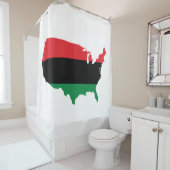 Afrikaanse Amerikaanse _ Rode, zwarte en groene kl Douchegordijn (In situ)