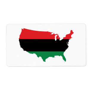 Afrikaanse Amerikaanse _ Rode, zwarte en groene kl Etiket
