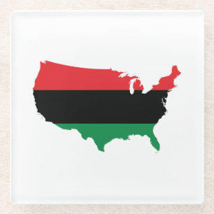 Afrikaanse Amerikaanse _ Rode, zwarte en groene kl Glazen Onderzetter