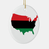 Afrikaanse Amerikaanse _ Rode, zwarte en groene kl Keramisch Ornament (Rechts)