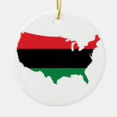 Afrikaanse Amerikaanse _ Rode, zwarte en groene kl Keramisch Ornament (Voorkant)