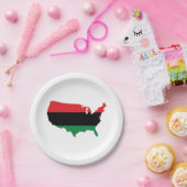 Afrikaanse Amerikaanse _ Rode, zwarte en groene kl Papieren Bordje (Feest)
