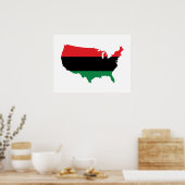 Afrikaanse Amerikaanse _ Rode, zwarte en groene kl Poster (Keuken)