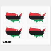 Afrikaanse Amerikaanse _ Rode, zwarte en groene kl Rechthoekige Sticker (Vel)