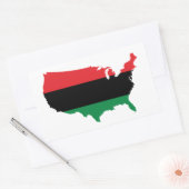 Afrikaanse Amerikaanse _ Rode, zwarte en groene kl Rechthoekige Sticker (Envelop)