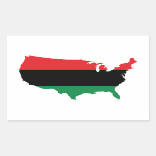 Afrikaanse Amerikaanse _ Rode, zwarte en groene kl Rechthoekige Sticker