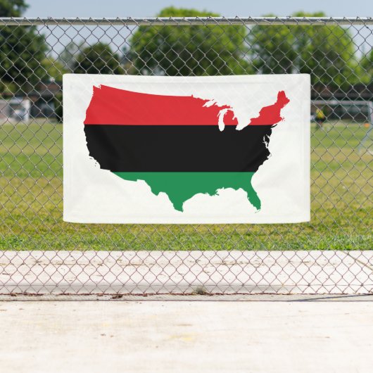 Afrikaanse Amerikaanse _ Rode, zwarte en groene kl Spandoek (Insitu)