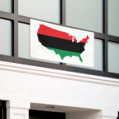 Afrikaanse Amerikaanse _ Rode, zwarte en groene kl Spandoek (Buitenkant Gebouw)