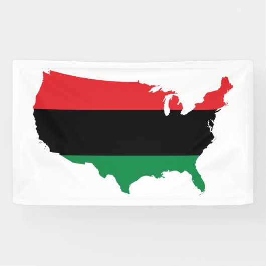 Afrikaanse Amerikaanse _ Rode, zwarte en groene kl Spandoek (Horizontaal)