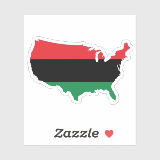 Afrikaanse Amerikaanse _ Rode, zwarte en groene kl Sticker (Vel)