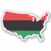 Afrikaanse Amerikaanse _ Rode, zwarte en groene kl Sticker (Voorkant)