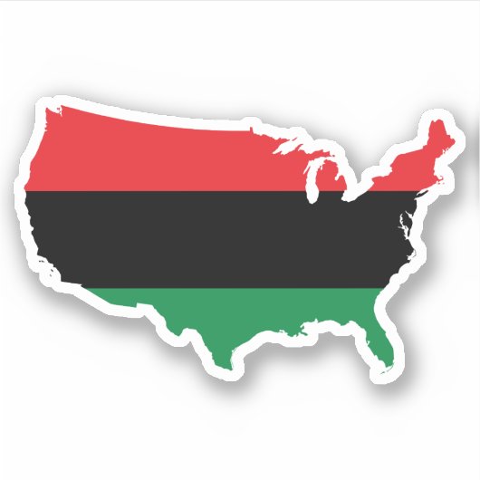 Afrikaanse Amerikaanse _ Rode, zwarte en groene kl Sticker (Voorkant)