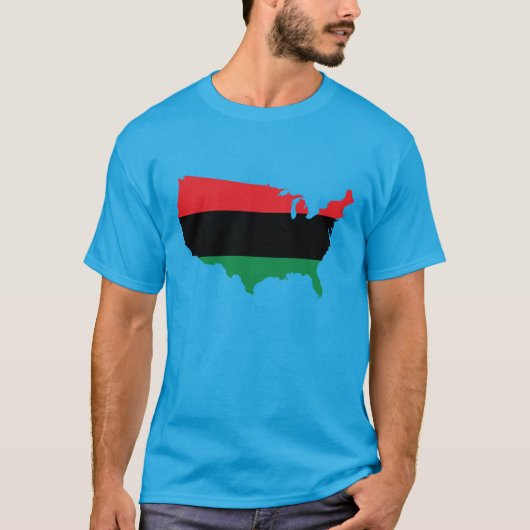 Afrikaanse Amerikaanse _ Rode, zwarte en groene kl T-shirt (Voorkant)