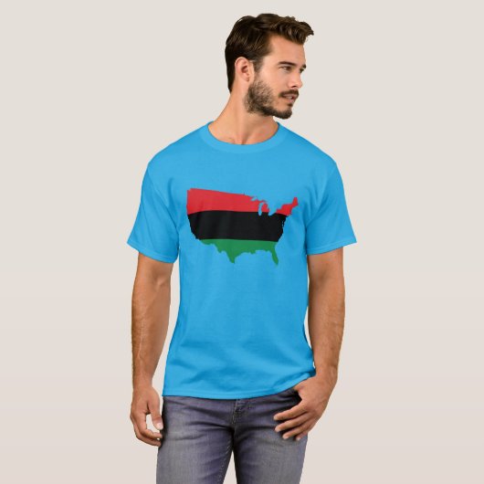 Afrikaanse Amerikaanse _ Rode, zwarte en groene kl T-shirt (Voorkant volledig)
