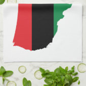 Afrikaanse Amerikaanse _ Rode, zwarte en groene kl Theedoek (Gevouwen)