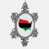 Afrikaanse Amerikaanse _ Rode, zwarte en groene kl Tin Sneeuwvlok Ornament (Links)