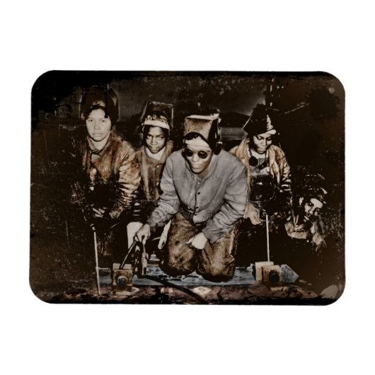 Afrikaanse Amerikaanse Rosie Riveters WWII Magneet (Horizontaal)