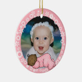 Afrikaanse Amerikaanse roze Eerste Kerstkerstsiera Keramisch Ornament (Rechts)