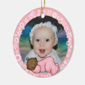 Afrikaanse Amerikaanse roze Eerste Kerstkerstsiera Keramisch Ornament (Links)